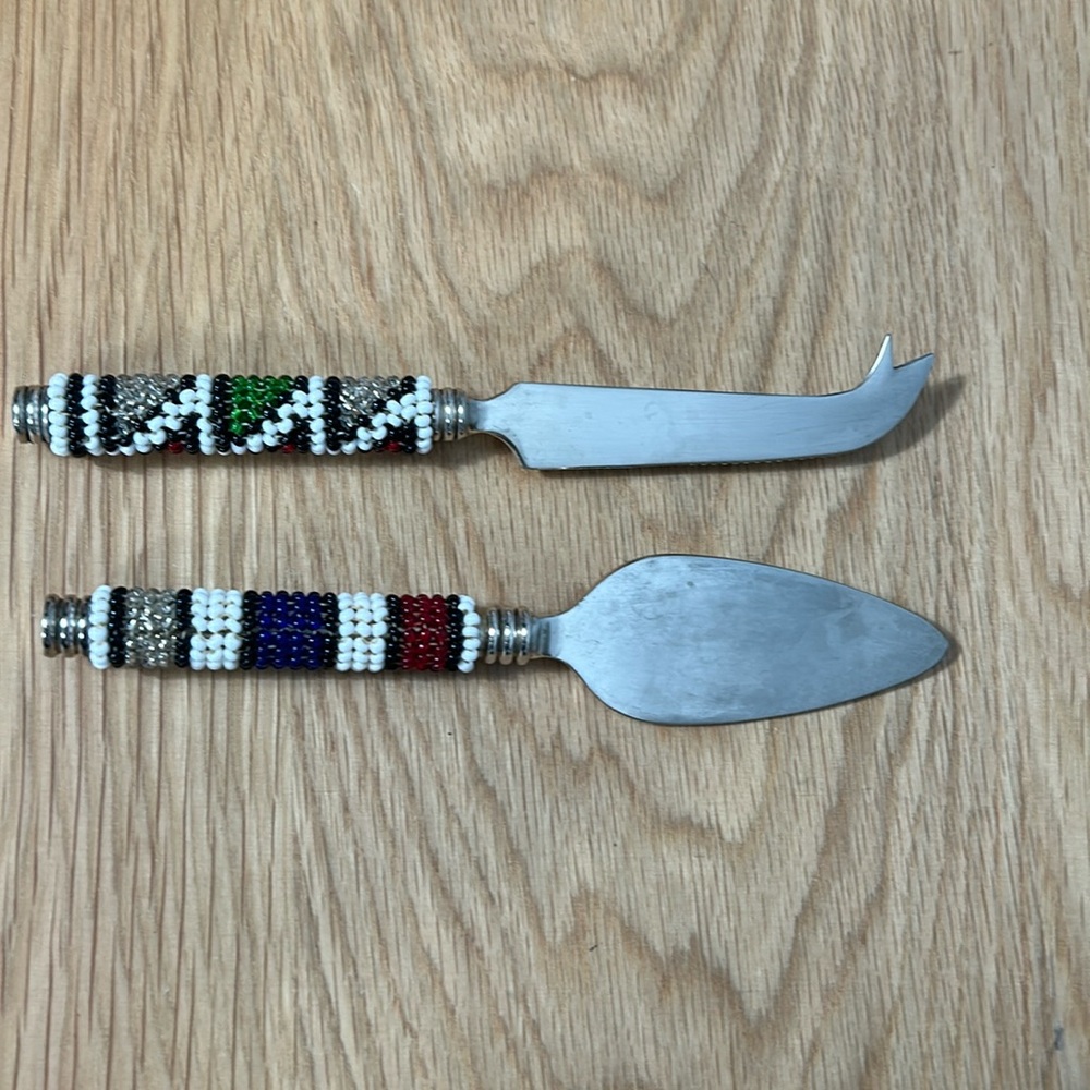 Ndebele Hand Beaded Cheese Knife set